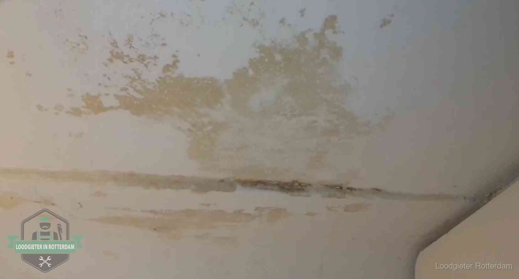 Watervlekken op een plafond in Rotterdam, schade die je bij de verzekering meldt